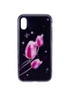 TPU+Glass чехол Fantasy с глянцевыми торцами для Apple iPhone X (5.8") Тюльпаны