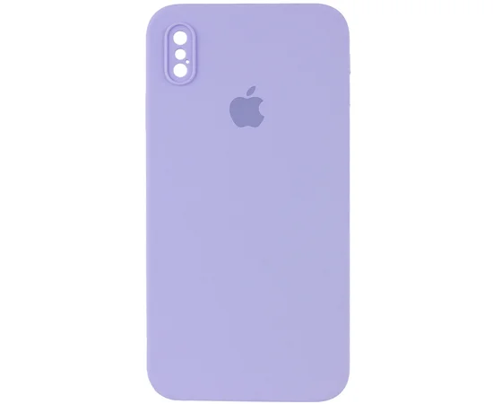 Чехол Silicone Case Square Full Camera Protective (AA) для Apple iPhone XS (5.8") Сиреневый / Dasheen
