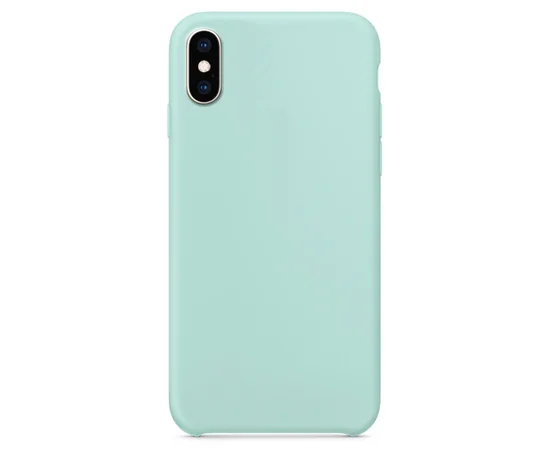 Силиконовый чехол Soft cover для Apple iPhone X / XS (5.8") Голубой / Marine Green