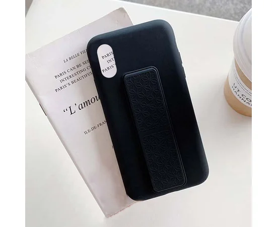 Чехол Silicone Case Hand Holder для Apple iPhone X / XS (5.8") Черный / Black