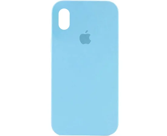 Чехол Silicone Case Full Protective (AA) для Apple iPhone X/XS Бирюзовый / Swimming pool