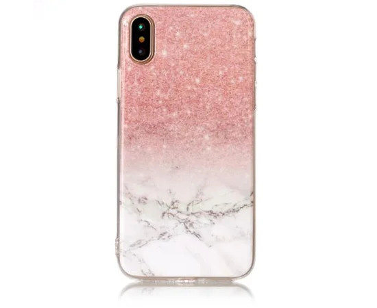 TPU чехол OMEVE Stone для Apple iPhone X/XS Мрамор розовый