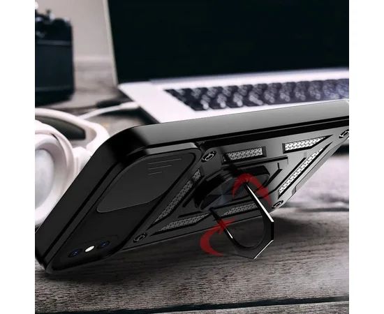 Чехол Ummi Camshield Serge Ring для Apple iPhone X / XS (5.8") Черный