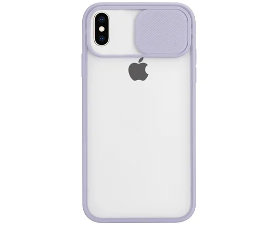 Чехол Camshield mate TPU со шторкой защищающей камеру для Apple iPhone X / XS (5.8") Сиреневый