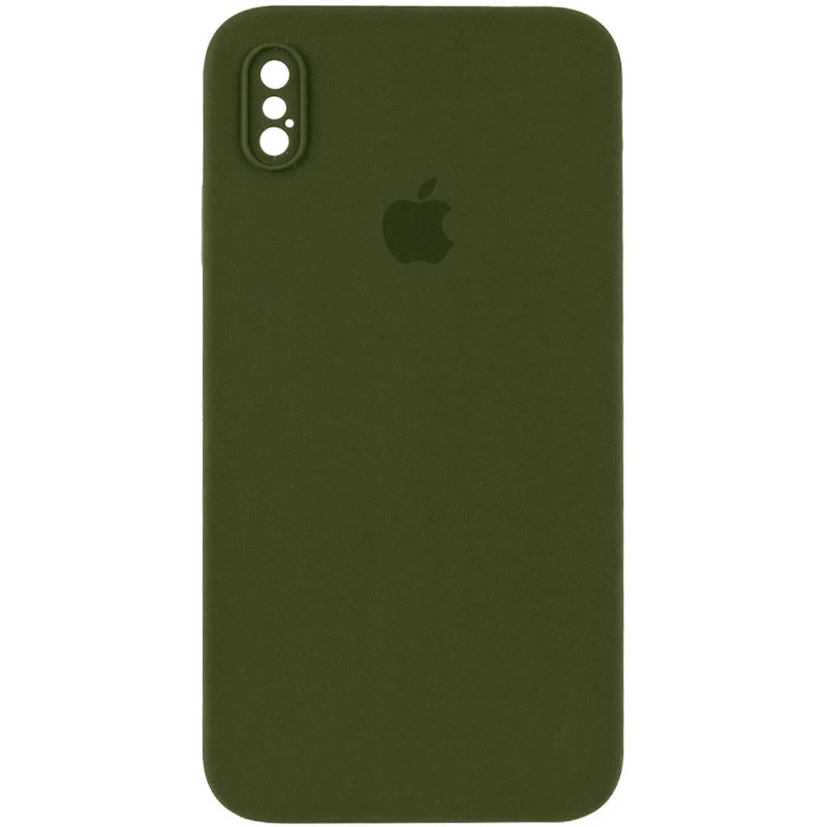 Чехол Silicone Case Square Full Camera Protective (AA) для Apple iPhone XS (5.8") Зеленый / Dark Olive