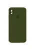 Чохол Silicone Case Square Full Camera Protective (AA) для Apple iPhone XS (5.8") Зелений / Dark Olive
