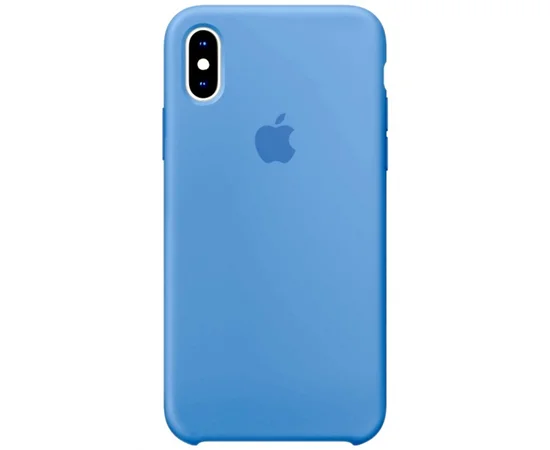 Чехол Silicone Case (AA) для Apple iPhone X/XS Голубой / Light Blue