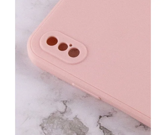 Силиконовый чехол Candy Full Camera для Apple iPhone X / XS (5.8") Розовый / Pink Sand