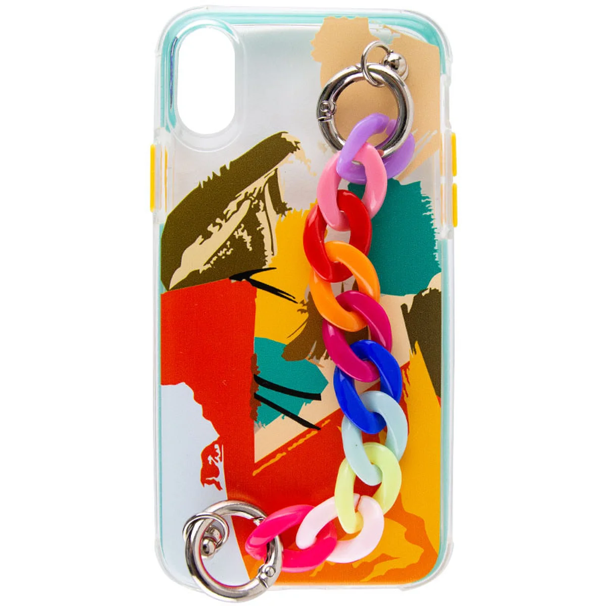 TPU+PC чехол Colorspot с ремешком-цепью для Apple iPhone X / XS (5.8") Tropic