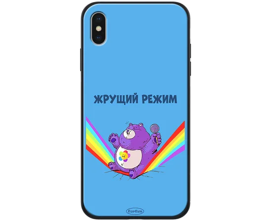 TPU+PC чехол ForFun для Apple iPhone X / XS (5.8") Жрущий режим / Синий