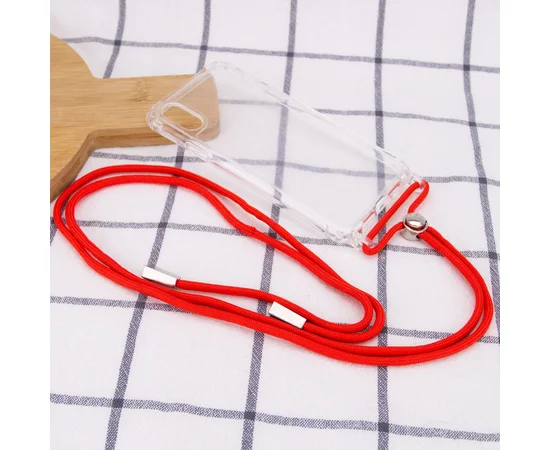 Чехол TPU Crossbody Transparent для Apple iPhone X / XS (5.8") Красный