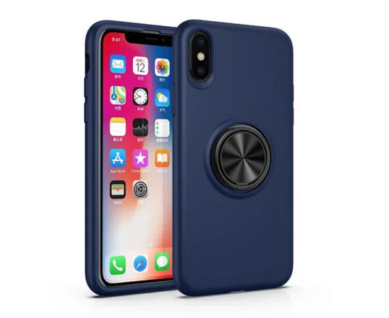 TPU чехол Summer ColorRing под магнитный держатель для Apple iPhone XS (5.8") Синий