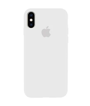Чехол Silicone case (A) (с закрытым низом) для Apple iPhone X/XS Белый / White