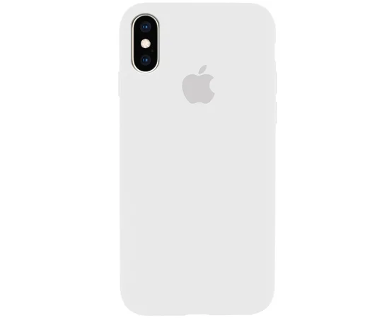 Чехол Silicone case (A) (с закрытым низом) для Apple iPhone X/XS Белый / White