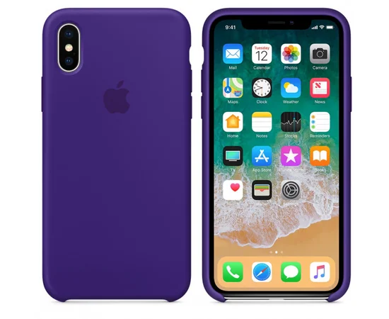 Чехол Silicone case (A) для Apple iPhone X/XS Темный фиолетовый / Ultra Violet
