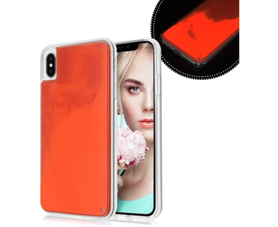 Неоновый чехол Neon Sand glow in the dark для Apple iPhone X / XS (5.8") Оранжевый