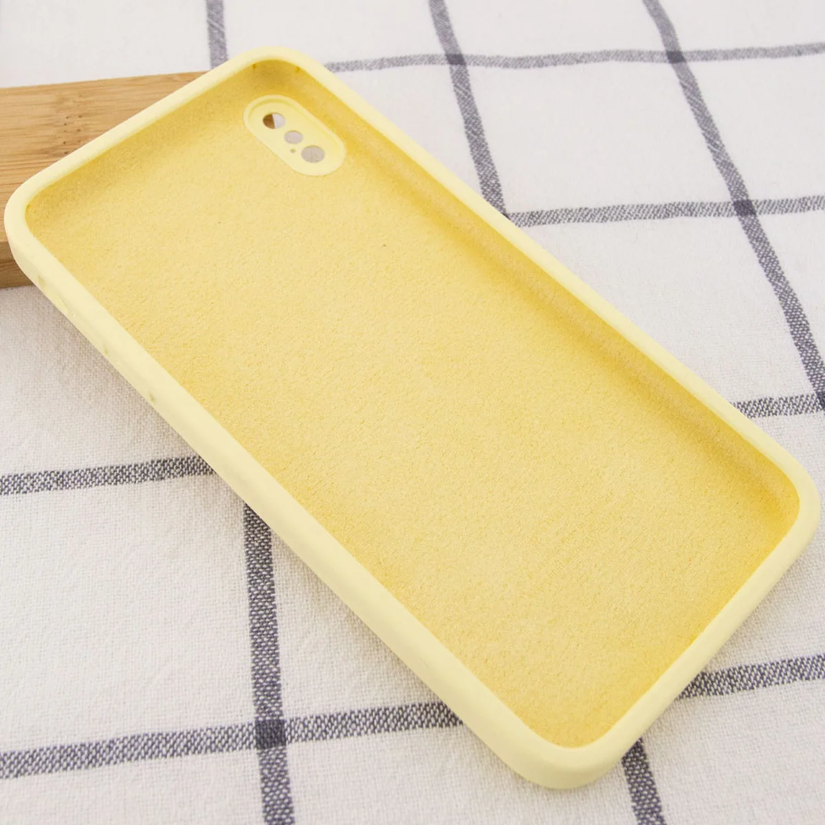Чехол Silicone Case Square Full Camera Protective (AA) для Apple iPhone XS (5.8") Желтый / Mellow Yellow
