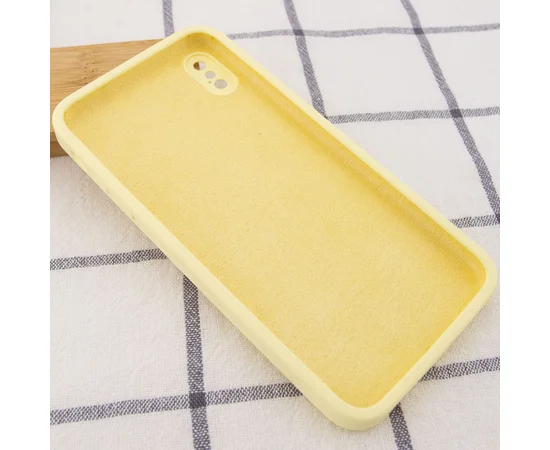 Чехол Silicone Case Square Full Camera Protective (AA) для Apple iPhone XS (5.8") Желтый / Mellow Yellow