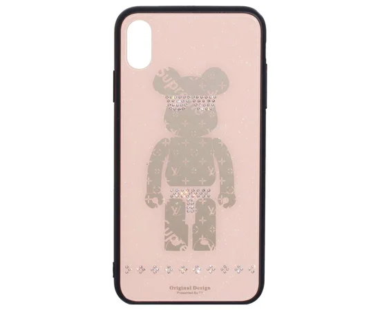 TPU+Glass чехол TYBOMB Bear для Apple iPhone X / XS (5.8") Розовый