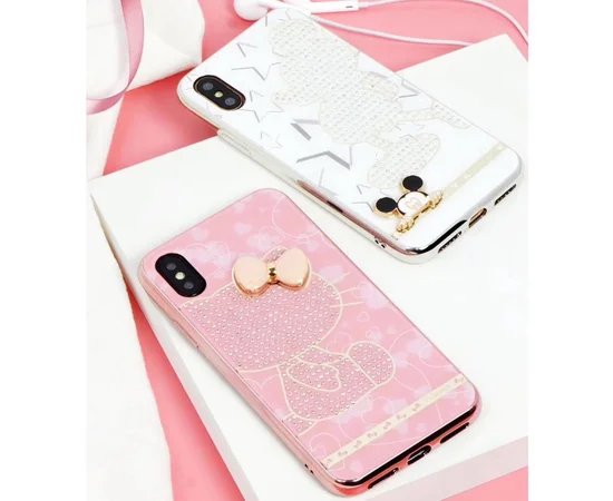 TPU+Glass чехол TYBOMB Dimond Brand для Apple iPhone X / XS (5.8") Розовый/Hello Kitty