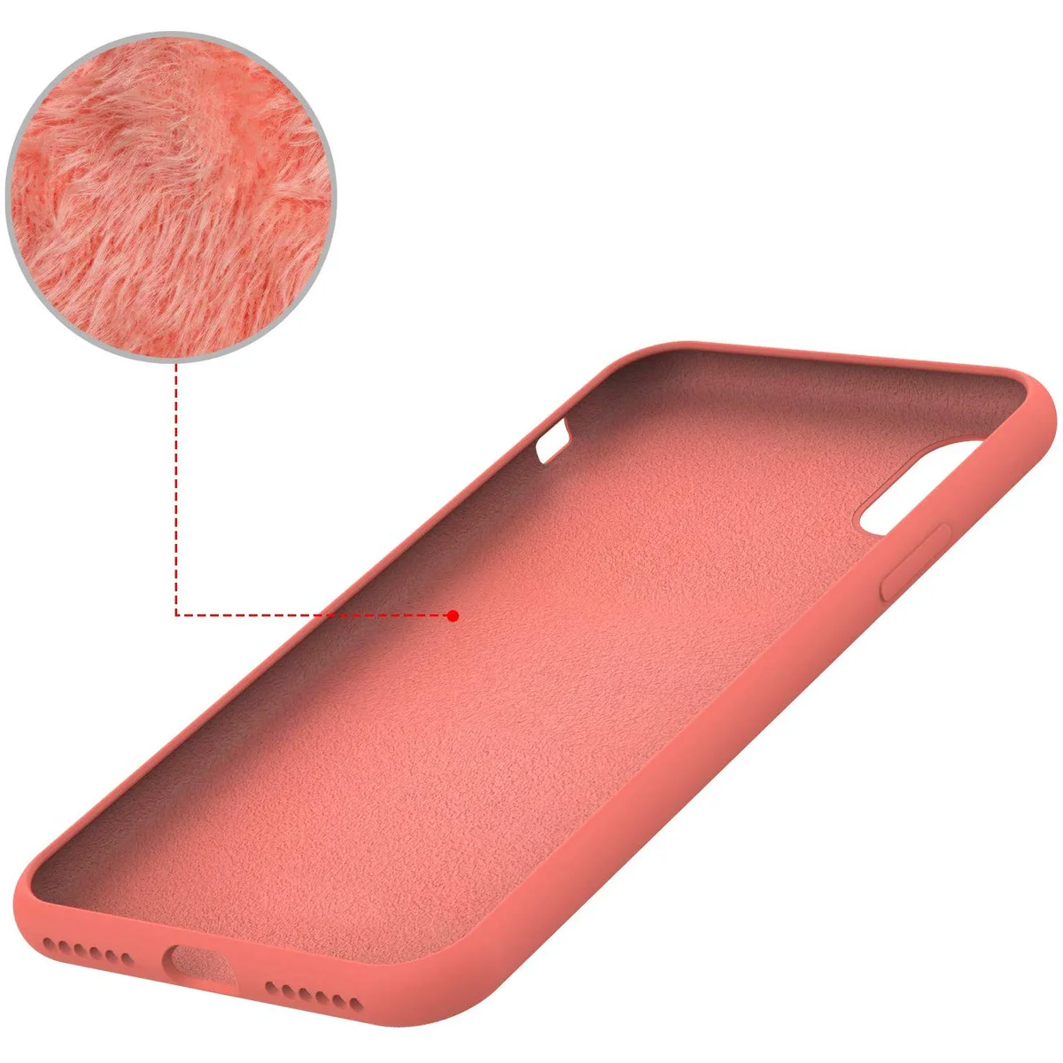 Чехол Silicone case (A) (с закрытым низом) для Apple iPhone X/XS Розовый  / Barbie pink