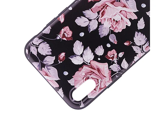 TPU чехол OMEVE Pictures для Apple iPhone X/XS Розовые розы (черный фон)