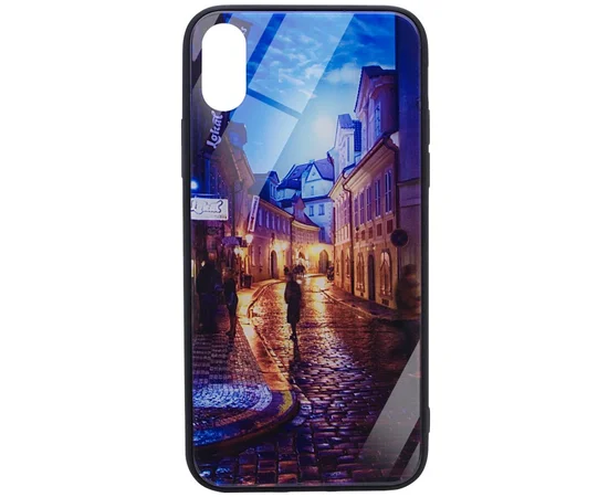 TPU+Glass чехол Night series для Apple iPhone X/XS Переулок