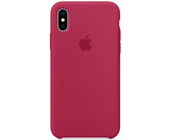 Чехол Silicone case (A) для Apple iPhone X/XS Темный Розовый / Red Raspberry