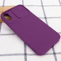 Чохол Camshield Square TPU зі шторкою для камери для Apple iPhone X / XS (5.8 ") Фіолетовий
