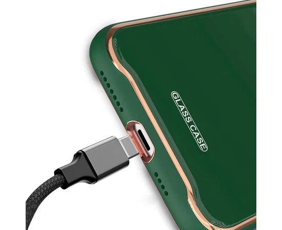 TPU+Glass чехол Venezia для Apple iPhone X / XS (5.8") Зеленый / Dark Green