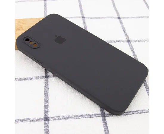 Чехол Silicone Case Square Full Camera Protective (AA) для Apple iPhone XS (5.8") Серый / Dark Gray