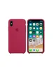 Чехол Silicone case (A) для Apple iPhone X/XS Розовый  / Rose red