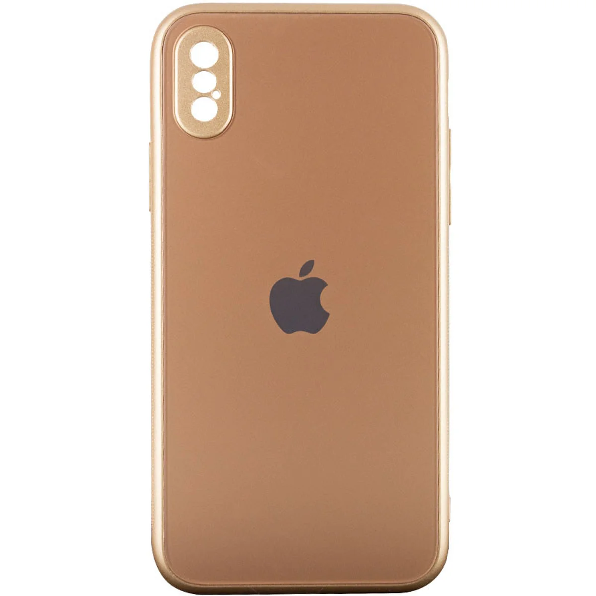 TPU+Glass чехол Matte Candy Full camera для Apple iPhone X / XS (5.8") Золотой