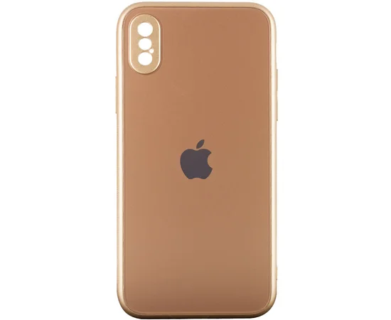 TPU+Glass чехол Matte Candy Full camera для Apple iPhone X / XS (5.8") Золотой