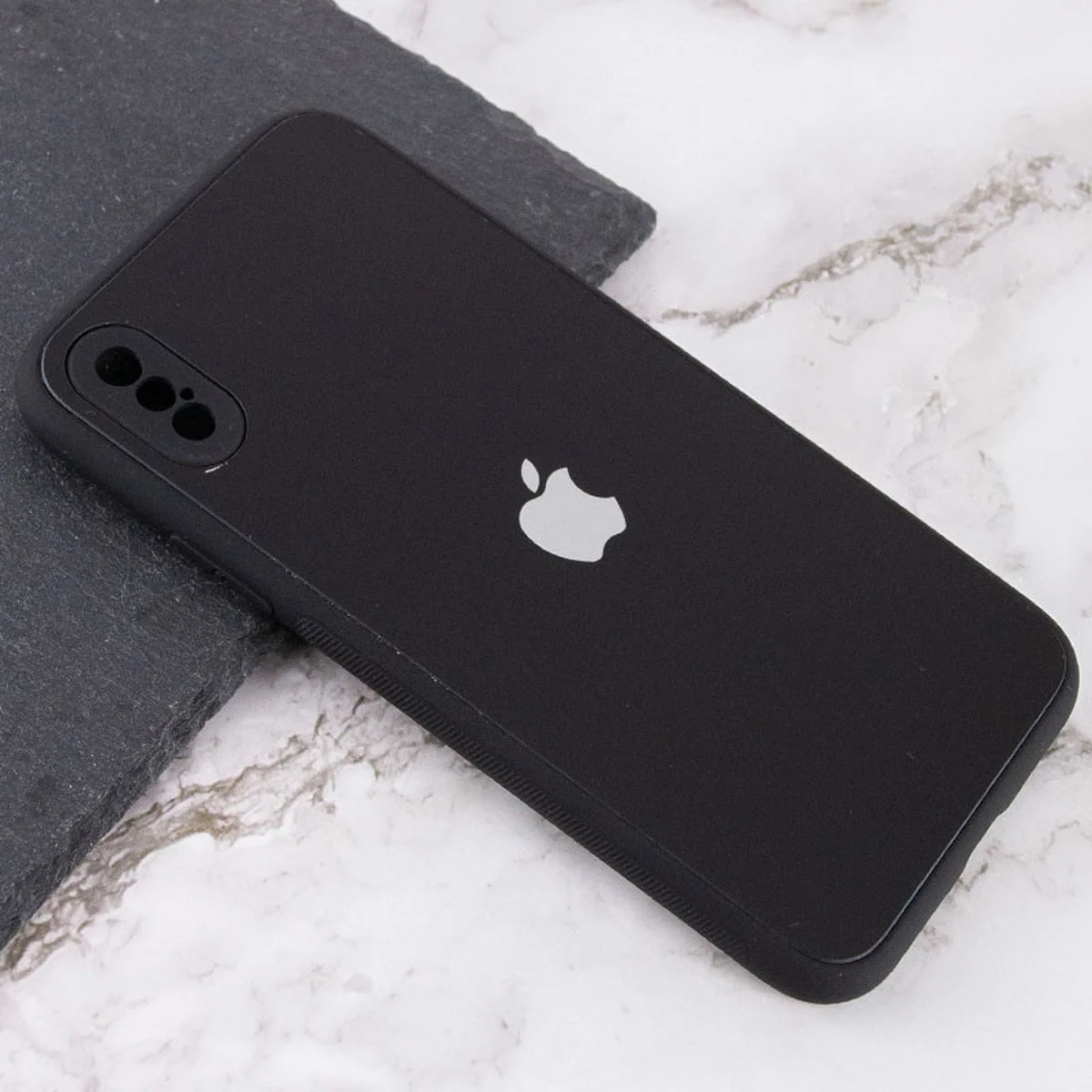 TPU+Glass чохол Matte Candy Full camera для Apple iPhone X / XS (5.8") Чорний