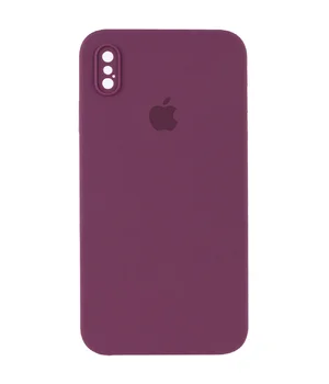Чехол Silicone Case Square Full Camera Protective (AA) для Apple iPhone XS (5.8") Бордовый / Maroon