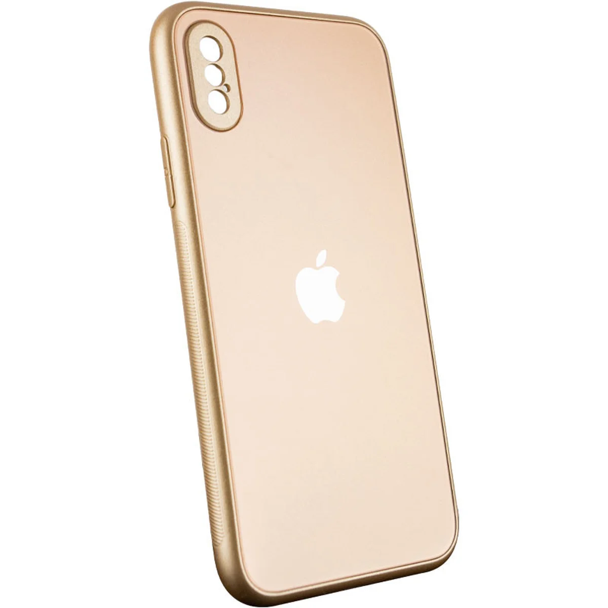 TPU+Glass чехол Matte Candy Full camera для Apple iPhone X / XS (5.8") Золотой