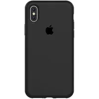 Чехол Silicone case (A) (с закрытым низом) для Apple iPhone X/XS Черный / Black