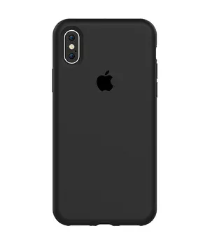 Чохол Silicone case (A) (з закритим низом) для Apple iPhone X / XS Чорний / Black