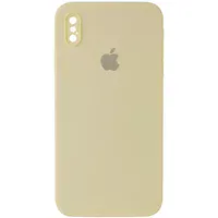Чехол Silicone Case Square Full Camera Protective (AA) для Apple iPhone XS (5.8") Желтый / Mellow Yellow