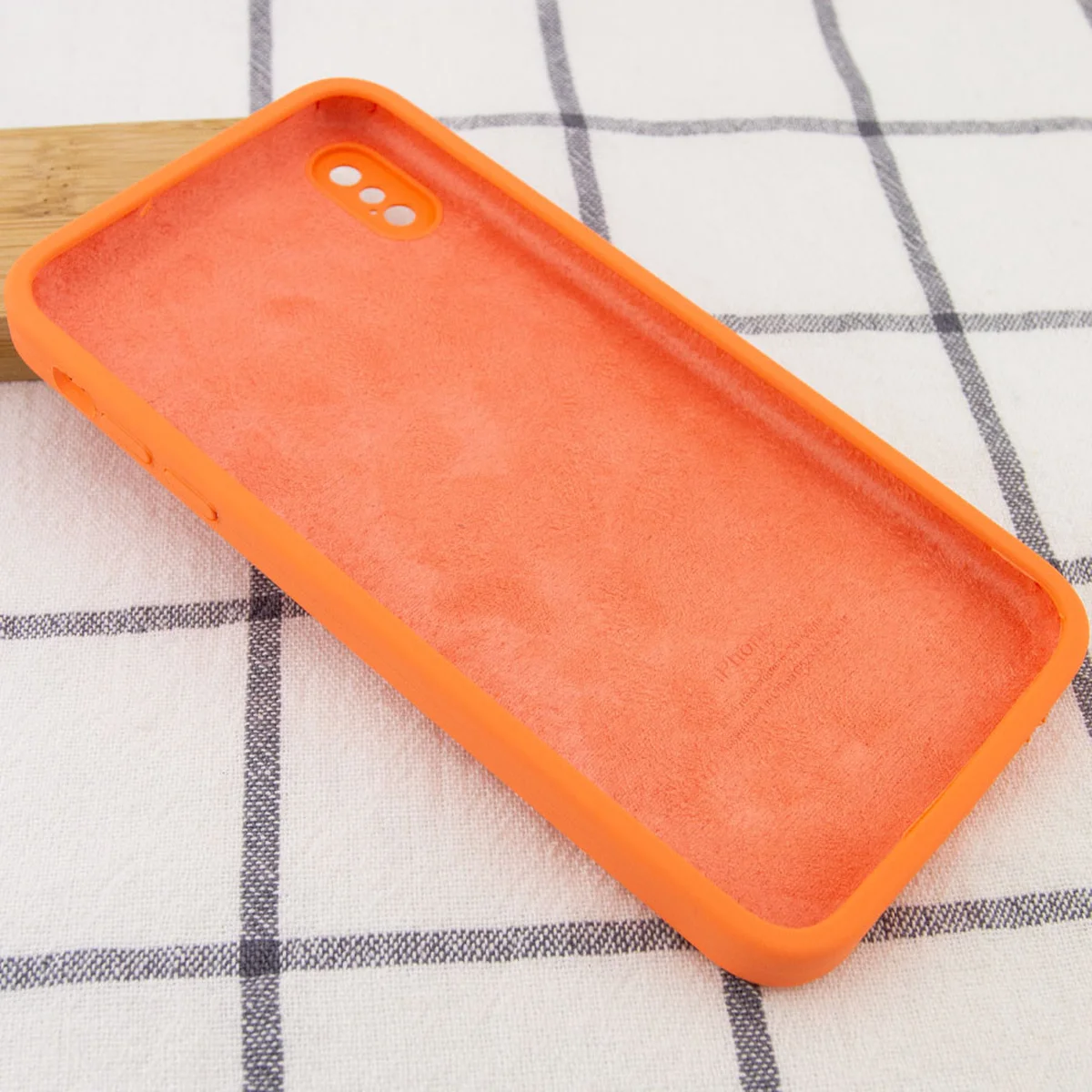 Чохол Silicone Case Square Full Camera Protective (AA) для Apple iPhone XS (5.8 ") Помаранчевий / Papaya