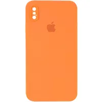 Чохол Silicone Case Square Full Camera Protective (AA) для Apple iPhone XS (5.8 ") Помаранчевий / Papaya