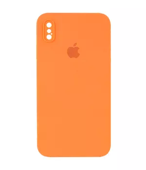 Чохол Silicone Case Square Full Camera Protective (AA) для Apple iPhone XS (5.8 ") Помаранчевий / Papaya