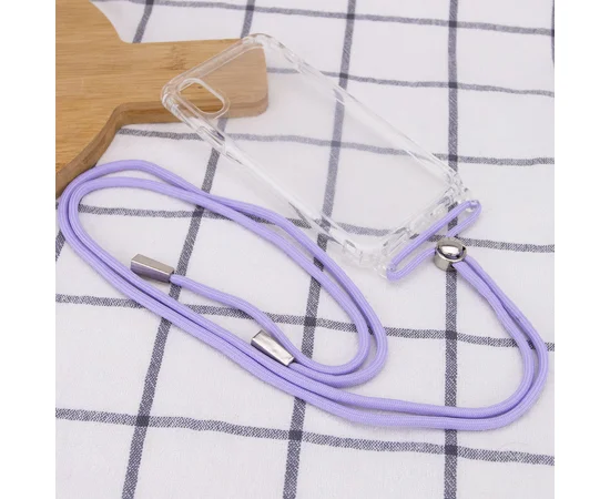 Чехол TPU Crossbody Transparent для Apple iPhone X / XS (5.8") Сиреневый