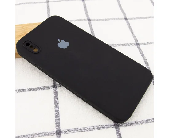 Чехол Silicone Case Square Full Camera Protective (AA) для Apple iPhone XS (5.8") Черный / Black