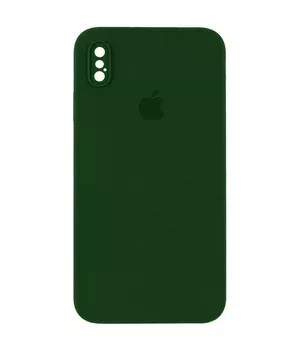 Чехол Silicone Case Square Full Camera Protective (AA) для Apple iPhone XS (5.8") Зеленый / Army green