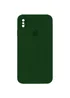 Чехол Silicone Case Square Full Camera Protective (AA) для Apple iPhone XS (5.8") Зеленый / Army green