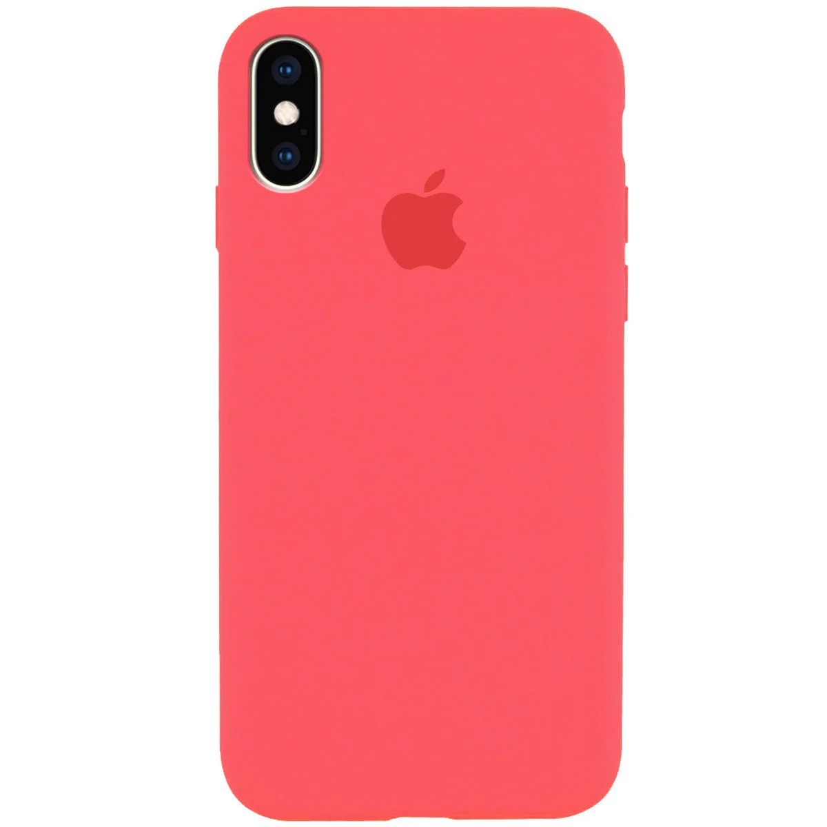 Чехол Silicone Case Full Protective (AA) для Apple iPhone X/XS Арбузный / Watermelon red