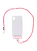 Чохол TPU Crossbody Transparent для Apple iPhone X / XS (5.8 ") Рожевий