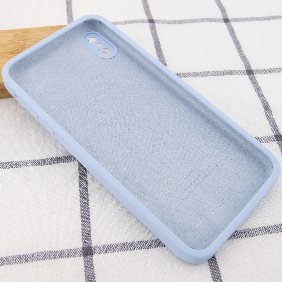 Чохол Silicone Case Square Full Camera Protective (AA) для Apple iPhone XS (5.8 ") Блакитний / Mist blue